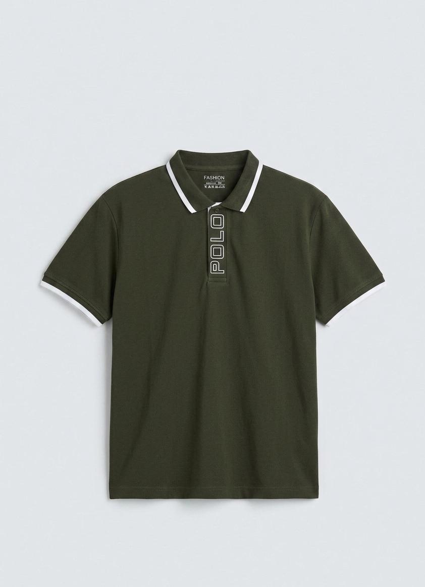 Men's Olive Green Piqué Cotton Polo Shirt