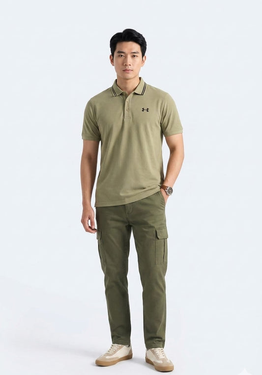 Men's Sage Green Performance Piqué Polo Shirt |