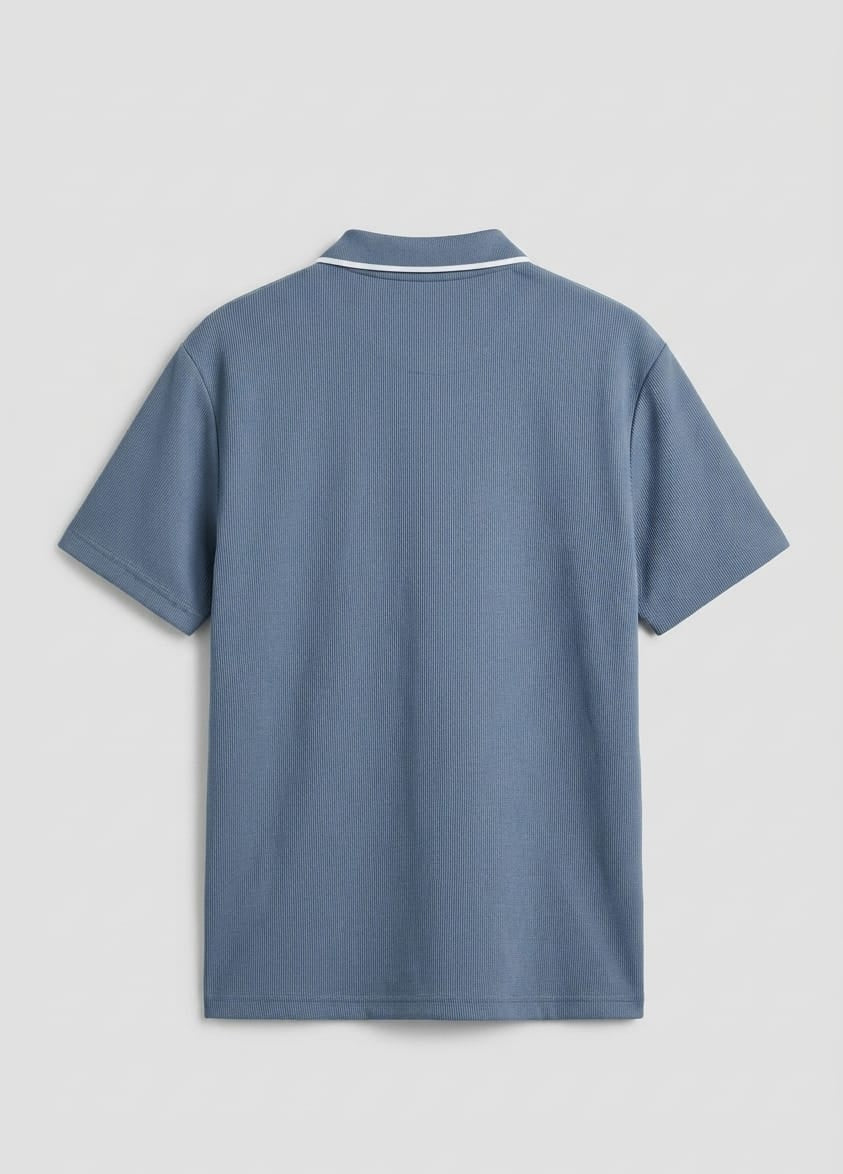Adidas Men's Steel Blue Piqué Performance Polo Shirt